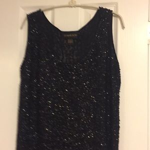 Vintage Donna Karen Sequined Black Dress